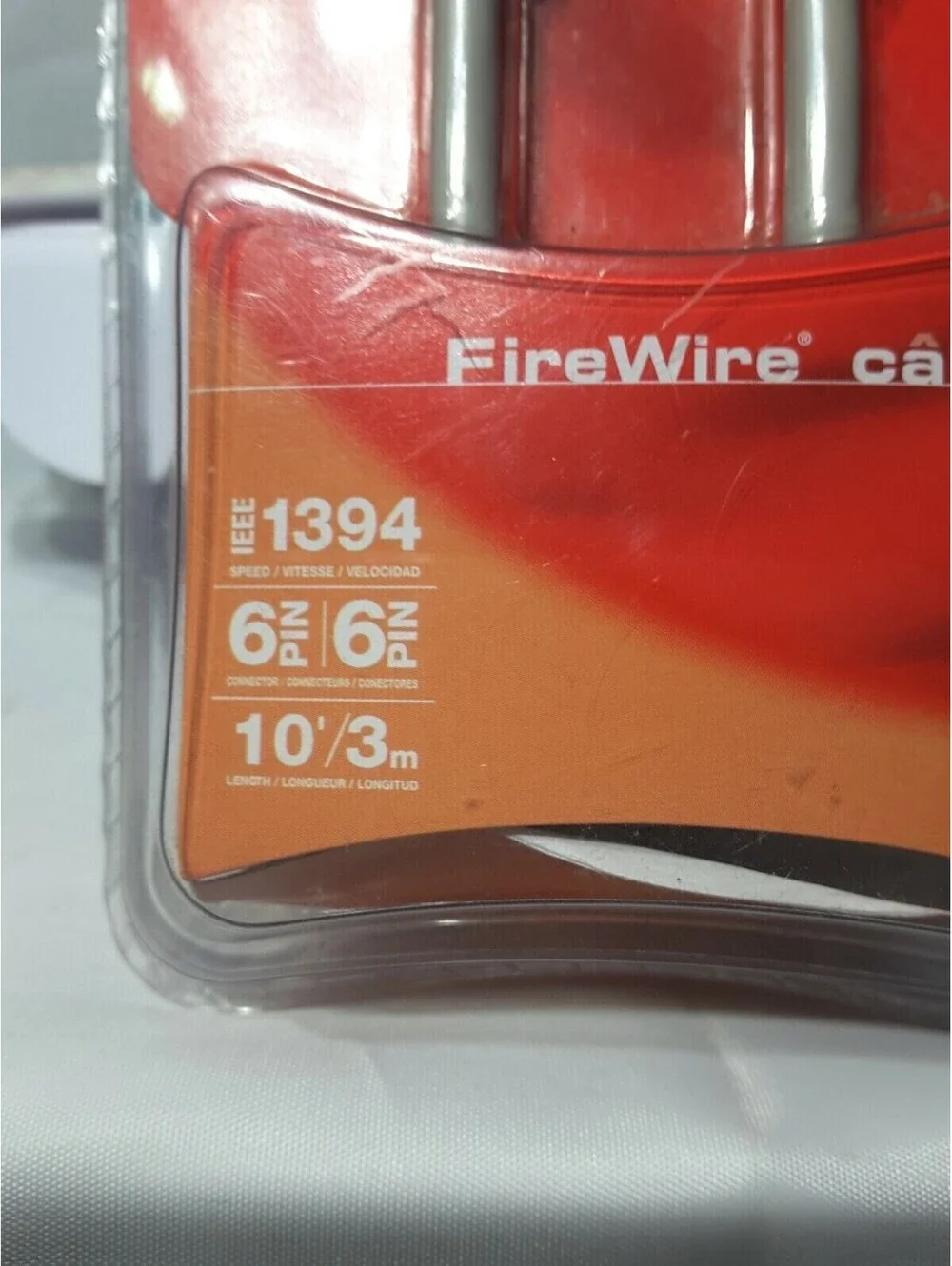 RCA FireWire Cable IEEE 1394 6-Pin to 4-Pin Gold Plated 10 Ft High Speed